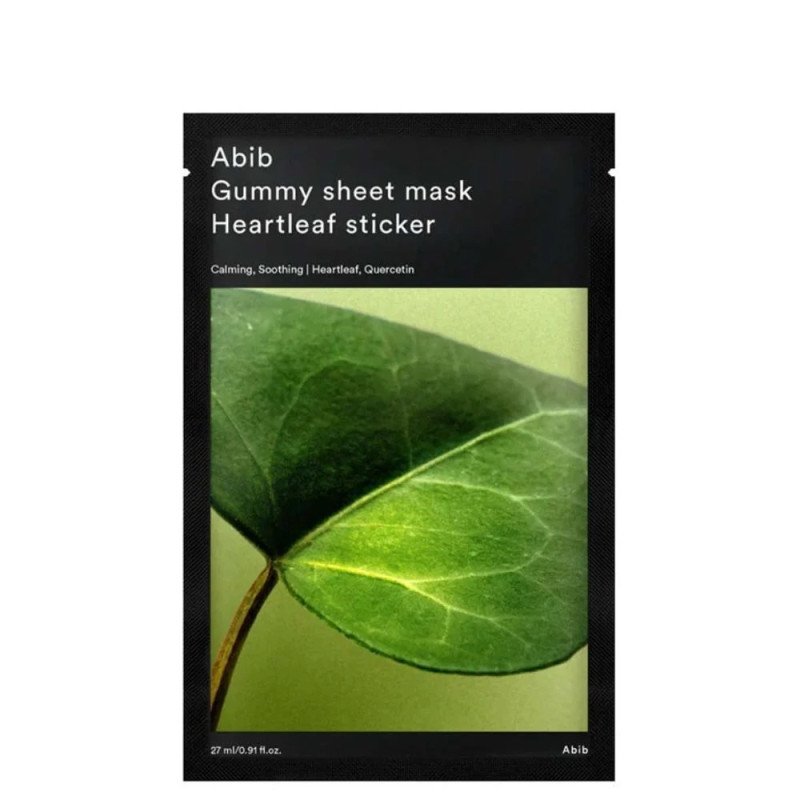 Abib Gummy Sheet Heartleaf Sticker - lakštinė kaukė su širdžialapių stimburių ekstraktu
