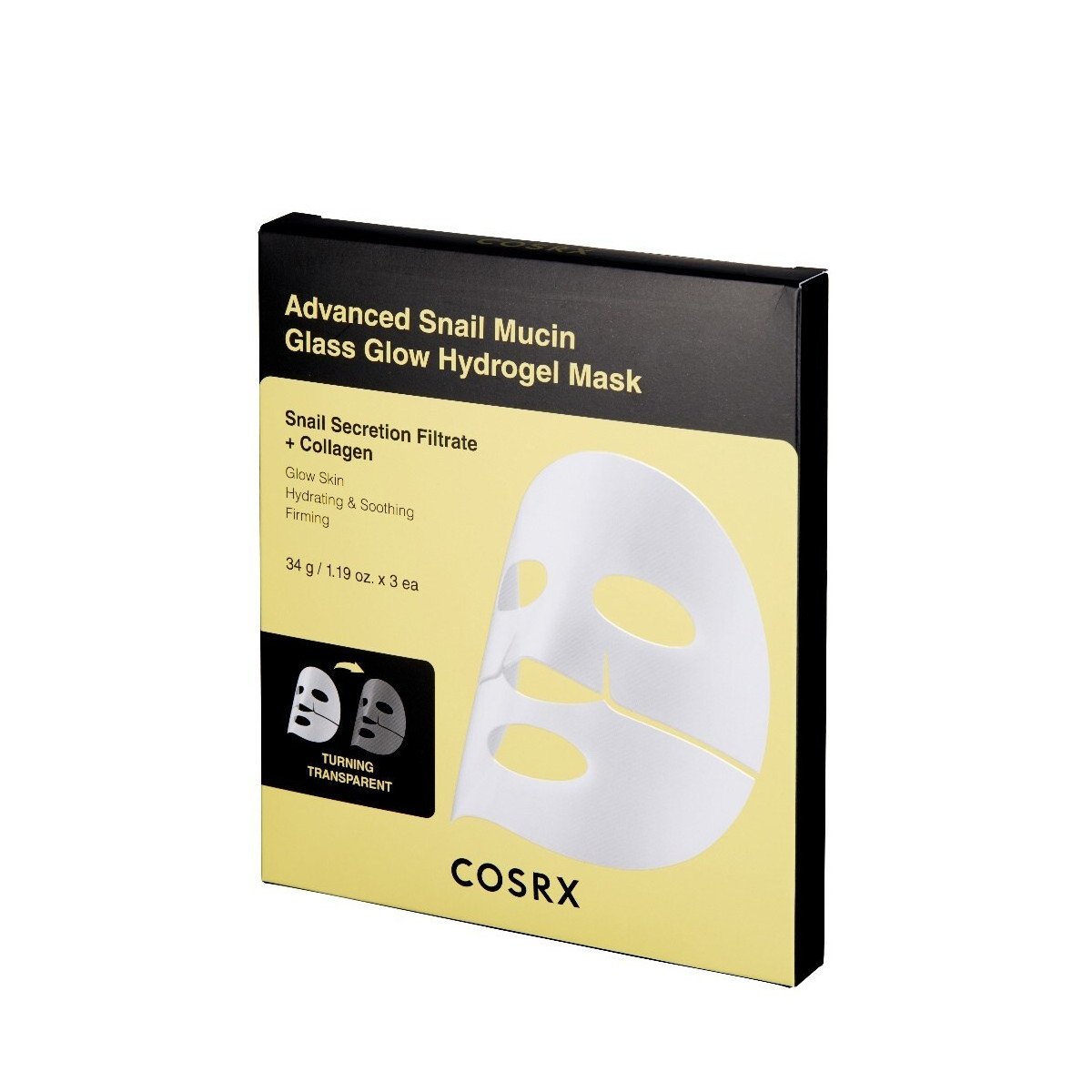 COSRX Advanced Snail Mucin Glass Glow Hydrogel Mask  hodrogelinė kaukė 3vnt.
