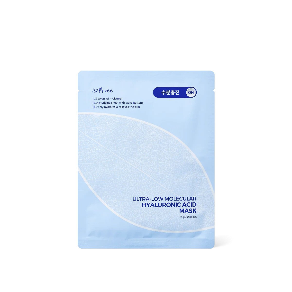 Isntree Ultra-Low Molecular Hyaluronic Acid Mask - itin mažos molekulinės masės hialurono rūgšties veido kaukė, 1 vnt.