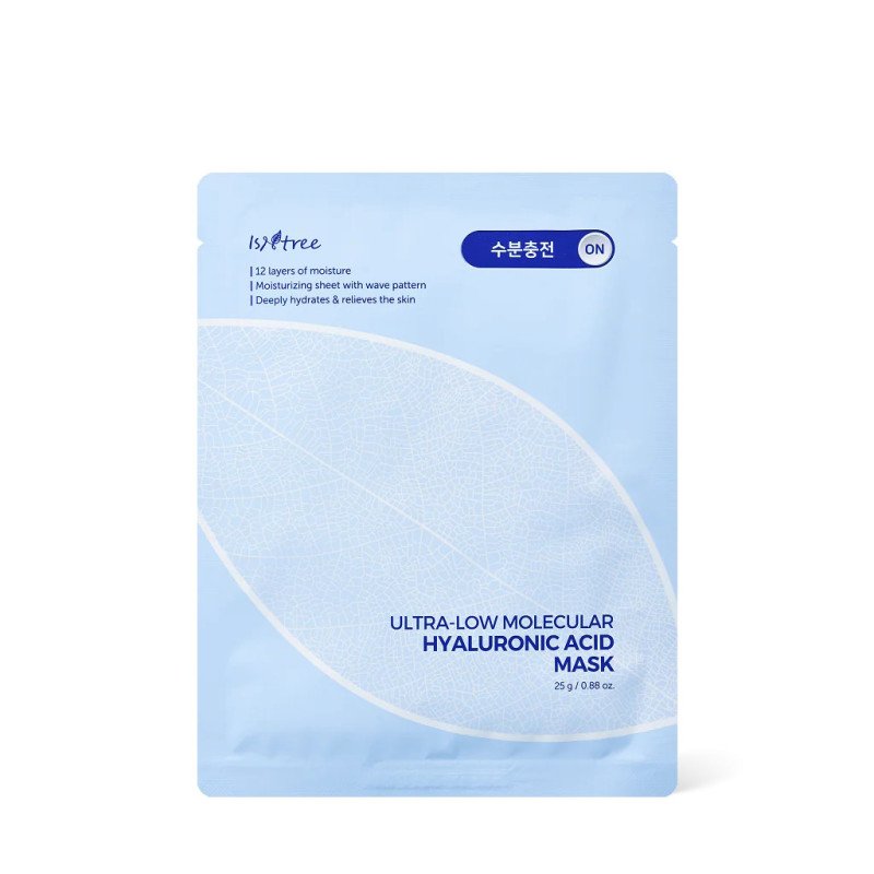 Isntree Ultra-Low Molecular Hyaluronic Acid Mask - itin mažos molekulinės masės hialurono rūgšties veido kaukė, 1 vnt.