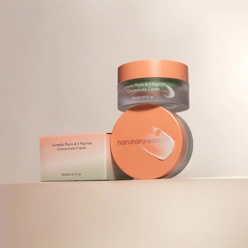 Haruharu Wonder Centella Phyto & 5 Peptide Concentrate Cream – koncentruotas atkuriamasis veido kremas su peptidais