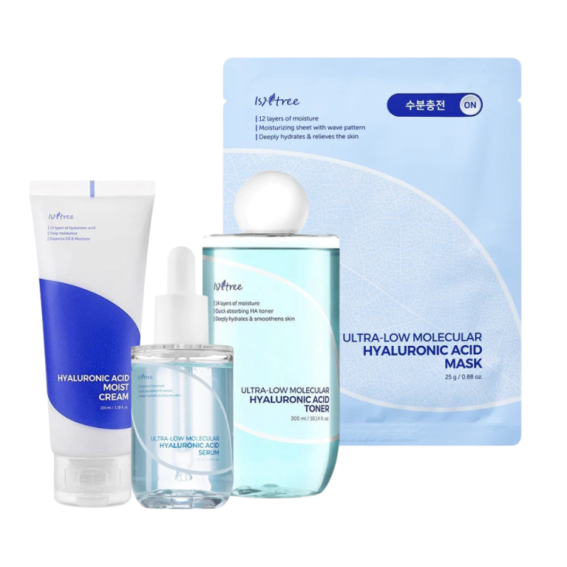Isntree Ultra-Low Molecular Hyaluronic Acid ypač greito ir gilaus drėkinimo rinkinys